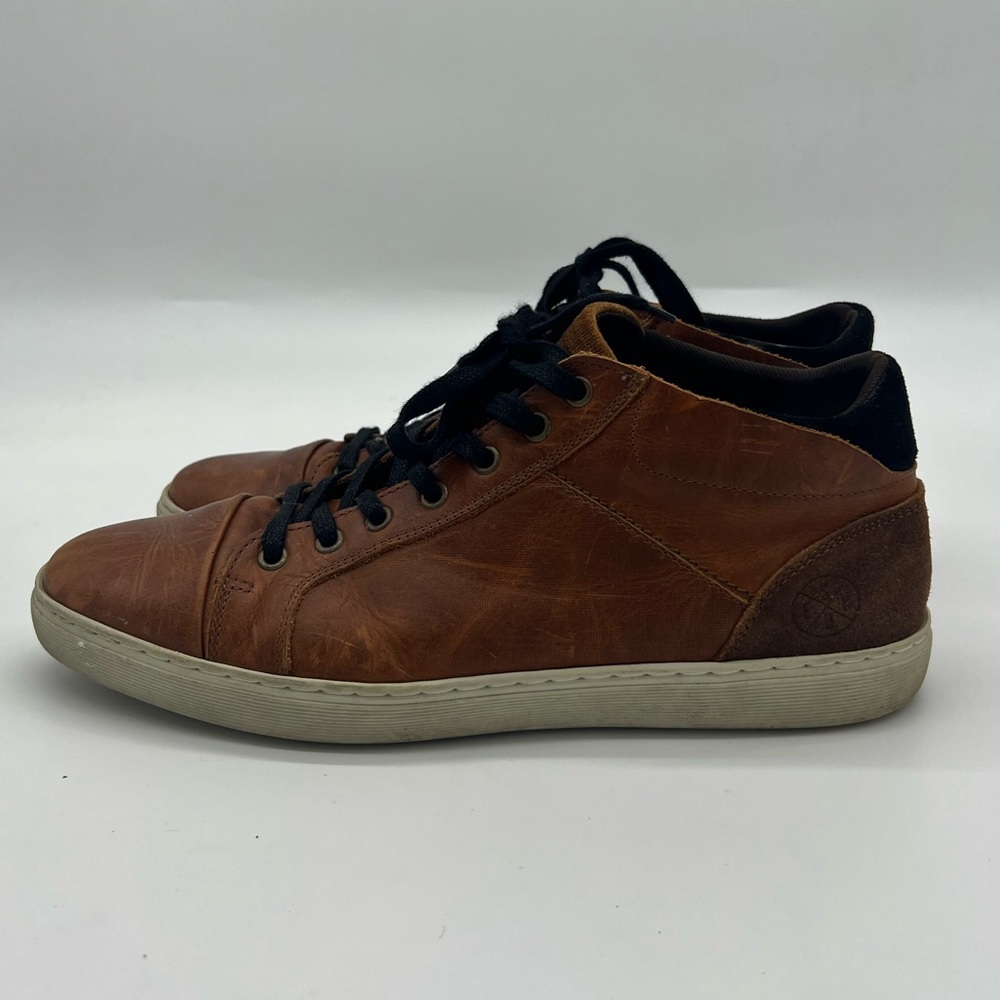 Bull Boxer Brown Leather High Top Sneakers